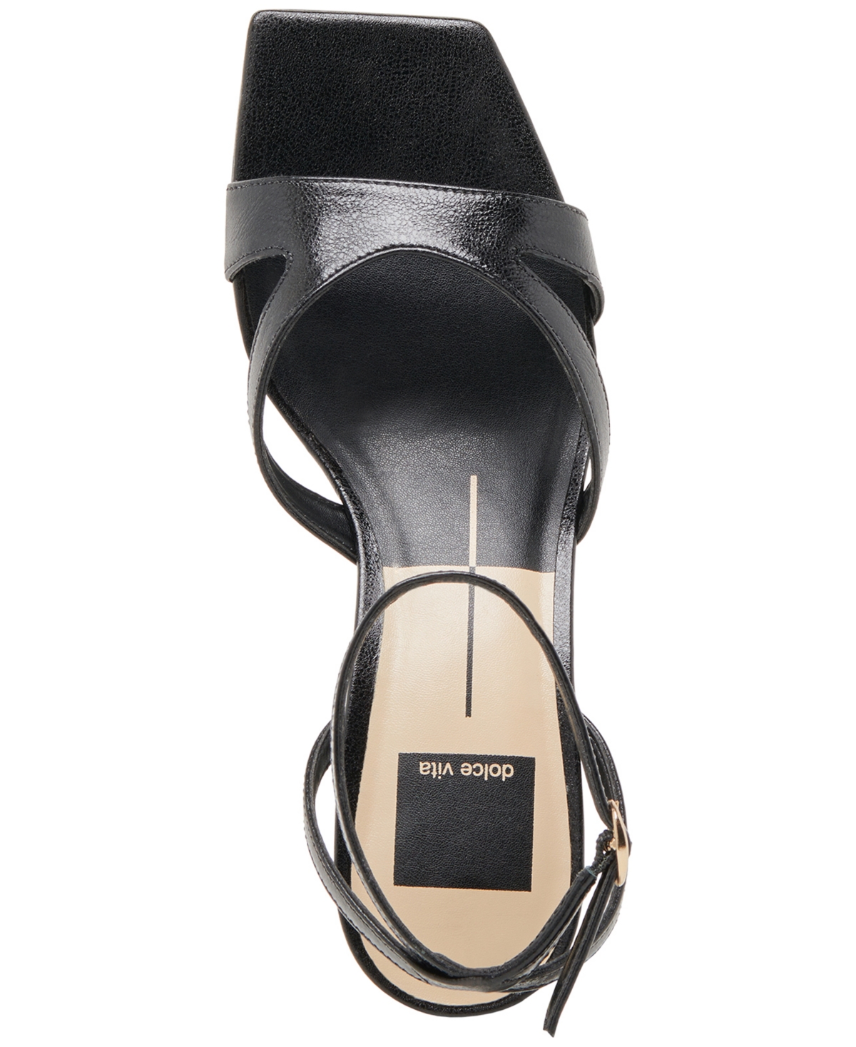 Dolce Vita Becki Wide Heels Midnight Crinkle Patent In Black