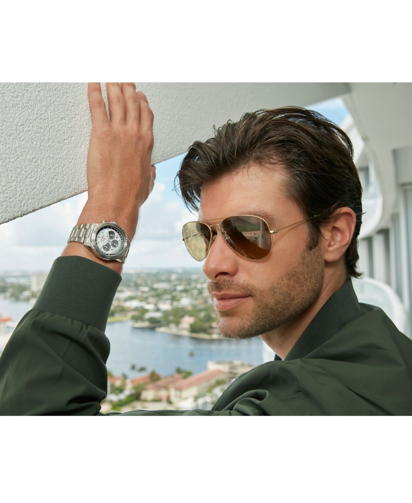 Мужские часы Citizen Promaster Air Navihawk Silver-Tone Stainless Steel Bracelet Watch 40mm — фото 4