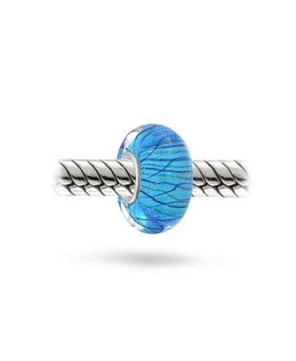 Блестящие ювелирные изделия из Муранского стекла, Очаровательные бусины, сине-зеленый блестящий Вихревой Европейский Браслет