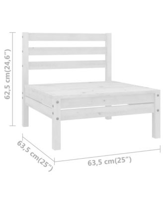 Patio Middle Sofas 2 pcs White Solid Wood Pine