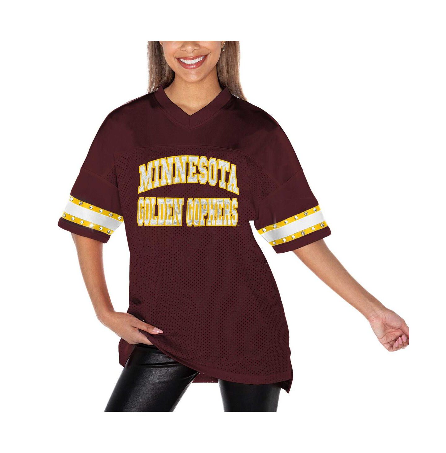 Женская футболка Gameday Couture Maroon Minnesota Golden Gophers Until Kickoff Rhinestone Fashion — фото 5