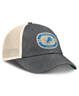Men's Gray Detroit Lions Team Patch Adjustable Hat