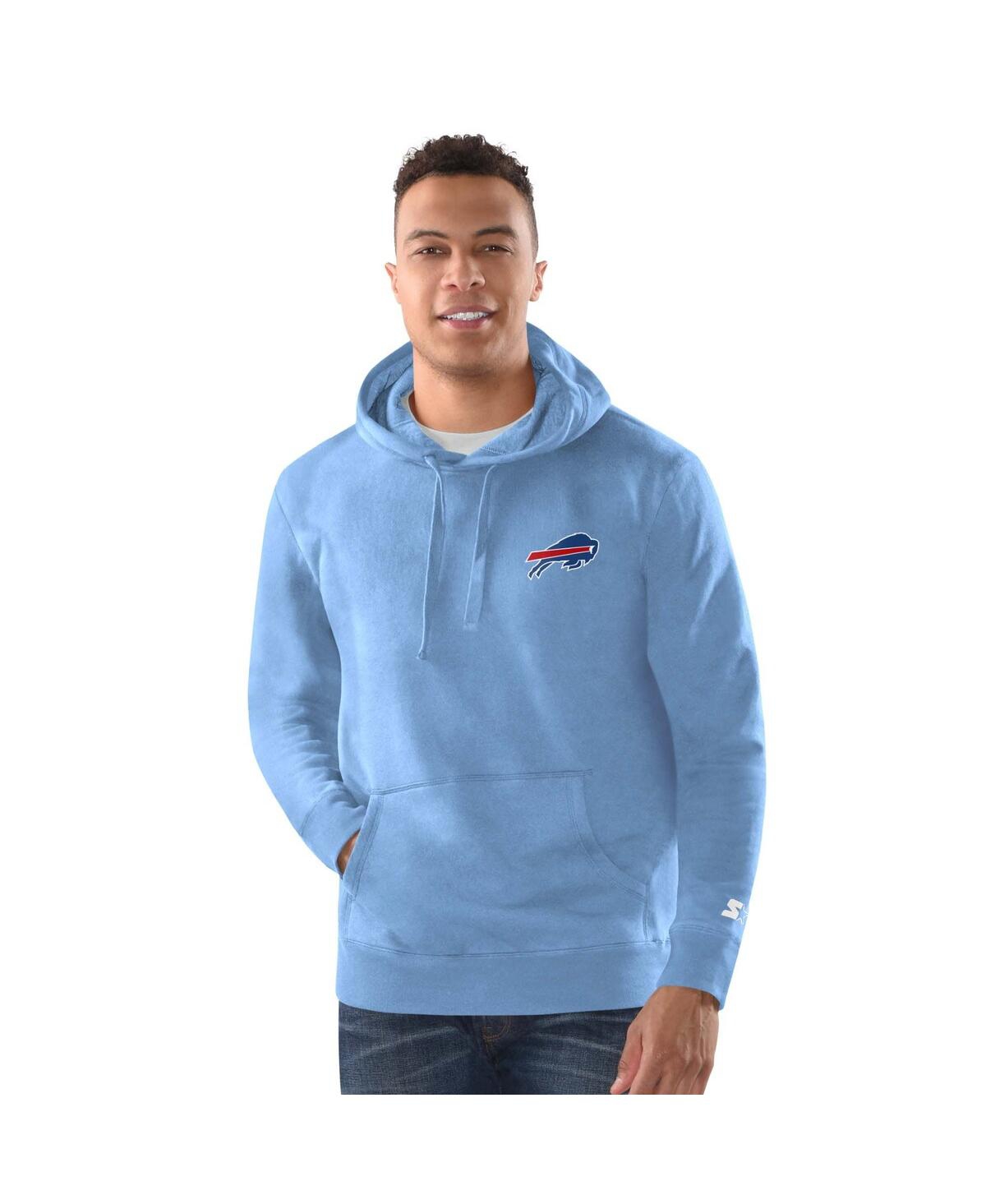 Men's Blue Buffalo Bills Time Flies Garment Dyed Pullover Hoodie - Blue