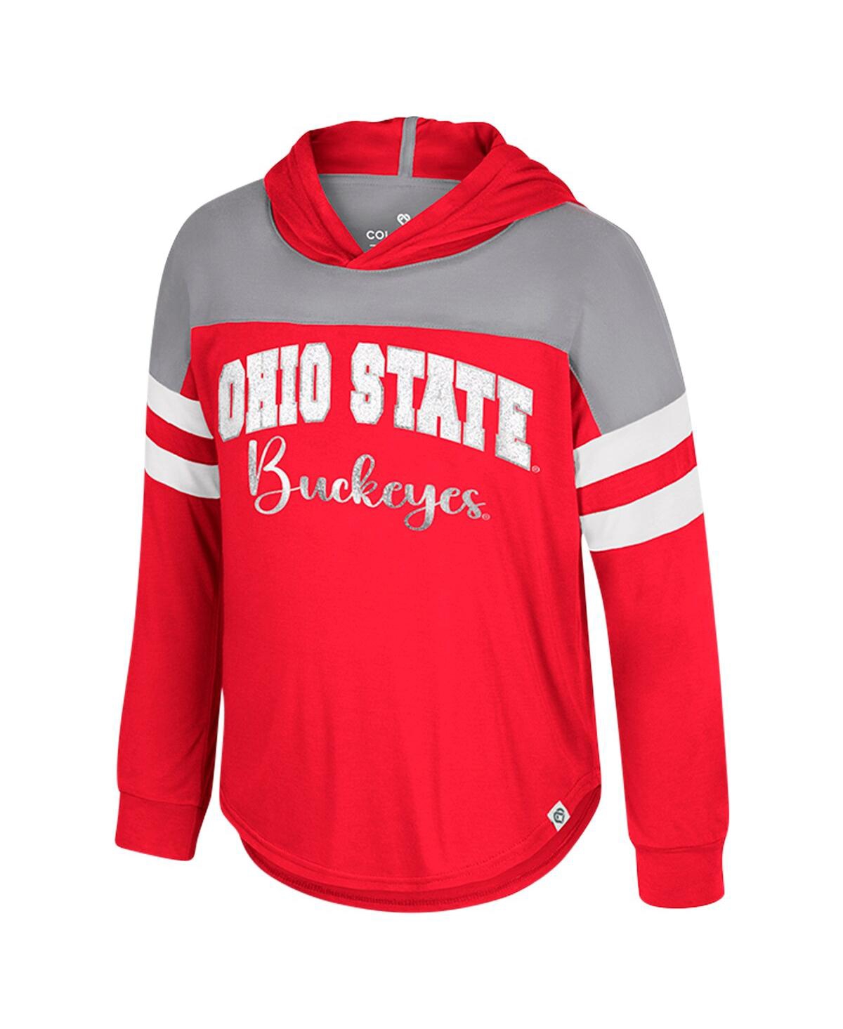 Colosseum Toddler Scarlet Ohio State Buckeyes Reflection Hoodie Long Sleeve T-shirt In Scarlet
