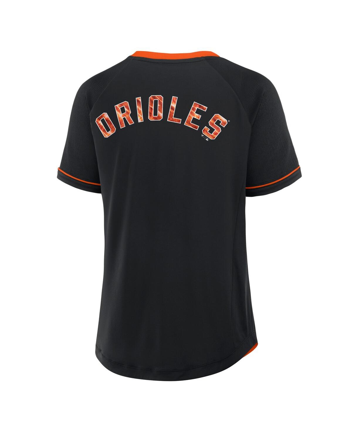 Fanatics Women's Black Baltimore Orioles Cooperstown Collection League Diva Raglan V-neck T-shirt In Black