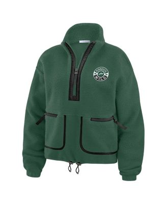 Women's Green Minnesota Wild Polar Fleece Half-Zip Jacket