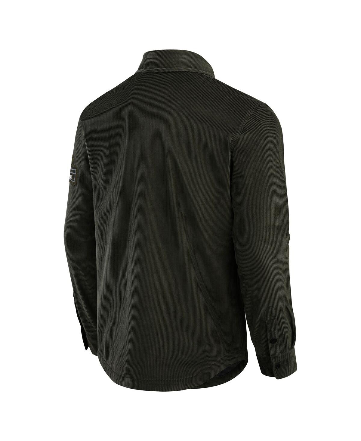 FANATICS MEN'S OLIVE STATE BUCKEYES CORDUROY FULL-BUTTON SHACKET