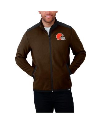 Мужская коричневая куртка Cleveland Browns Color Block из полар-флиса на молнии из коллекции Darius Rucker от Fanatics от Fanatics.