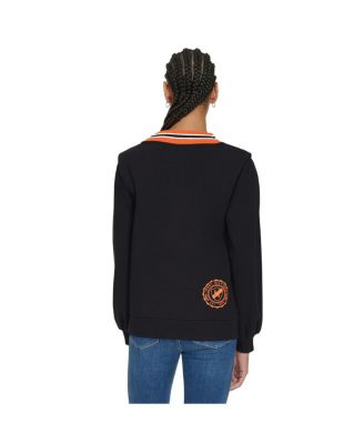 Women's Black Cincinnati Bengals Alice V-Neck Pullover Sweatshirt