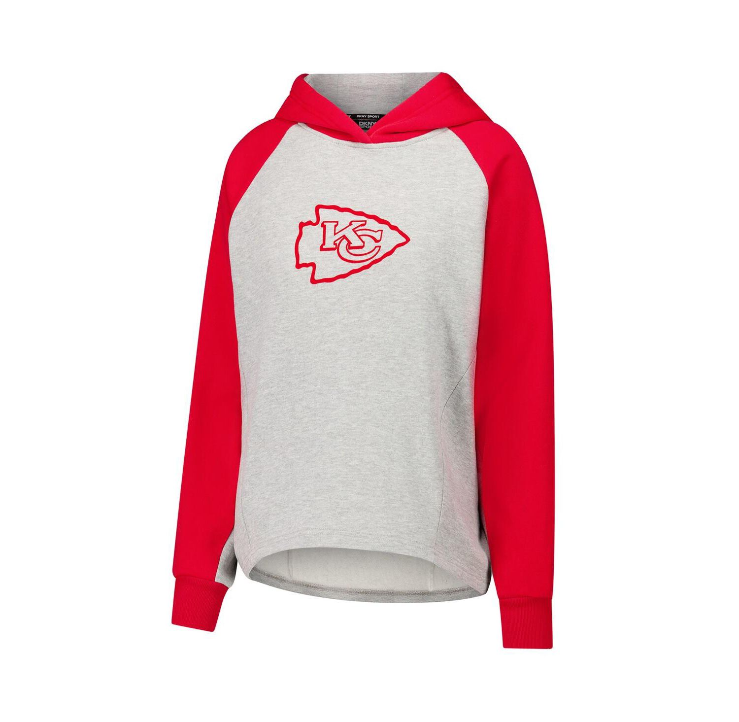 Women's Gray/Red Kansas City Chiefs Joy Cropped Raglan Pullover Hoodie