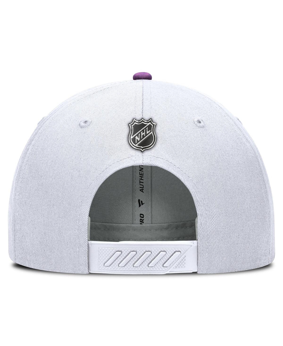 Fanatics Men's White New Jersey Devils Authentic Pro Hockey Fights Cancer Adjustable Hat In White