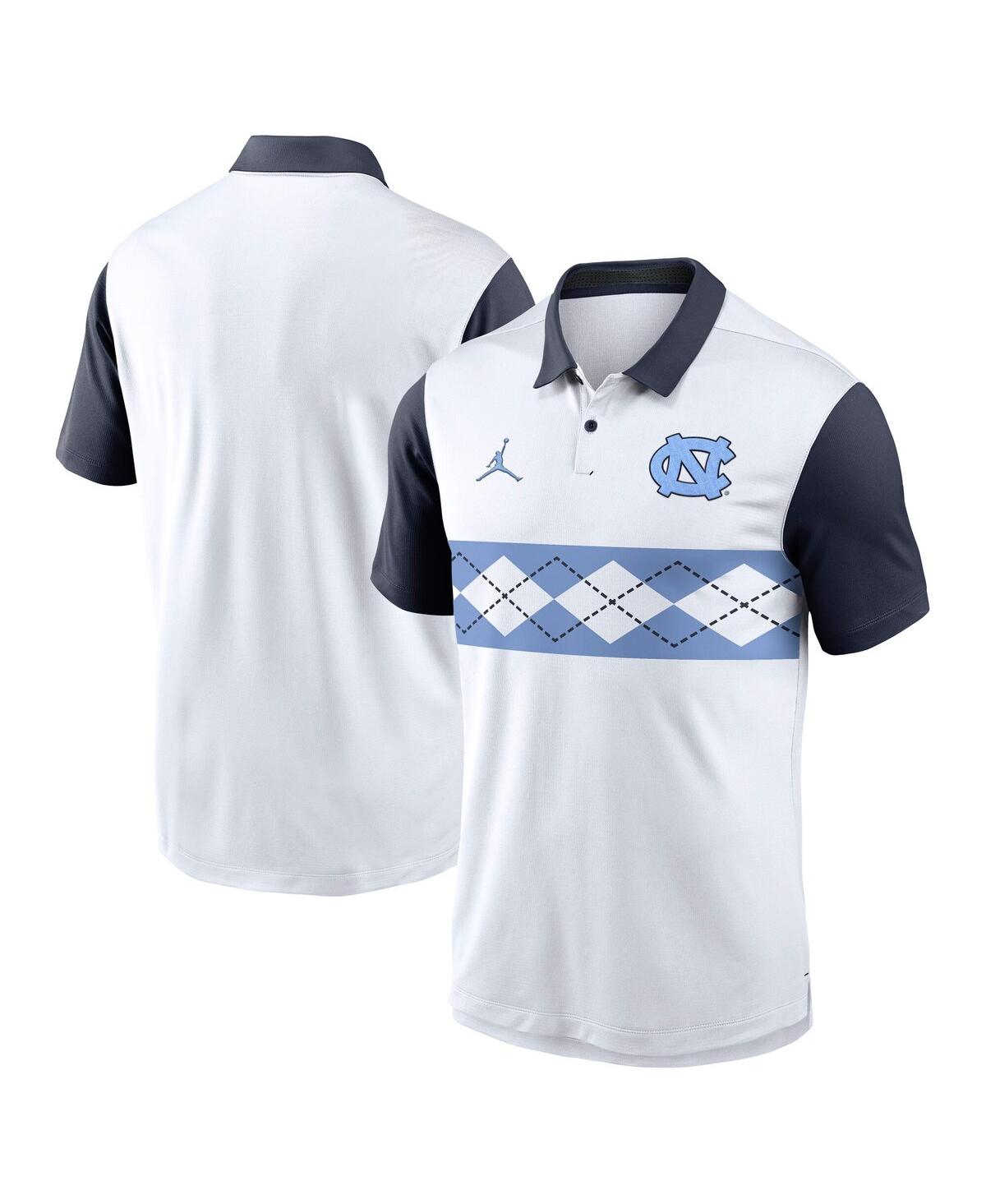 JORDAN MEN'S WHITE NORTH CAROLINA TAR HEELS VAPOR PERFORMANCE POLO 