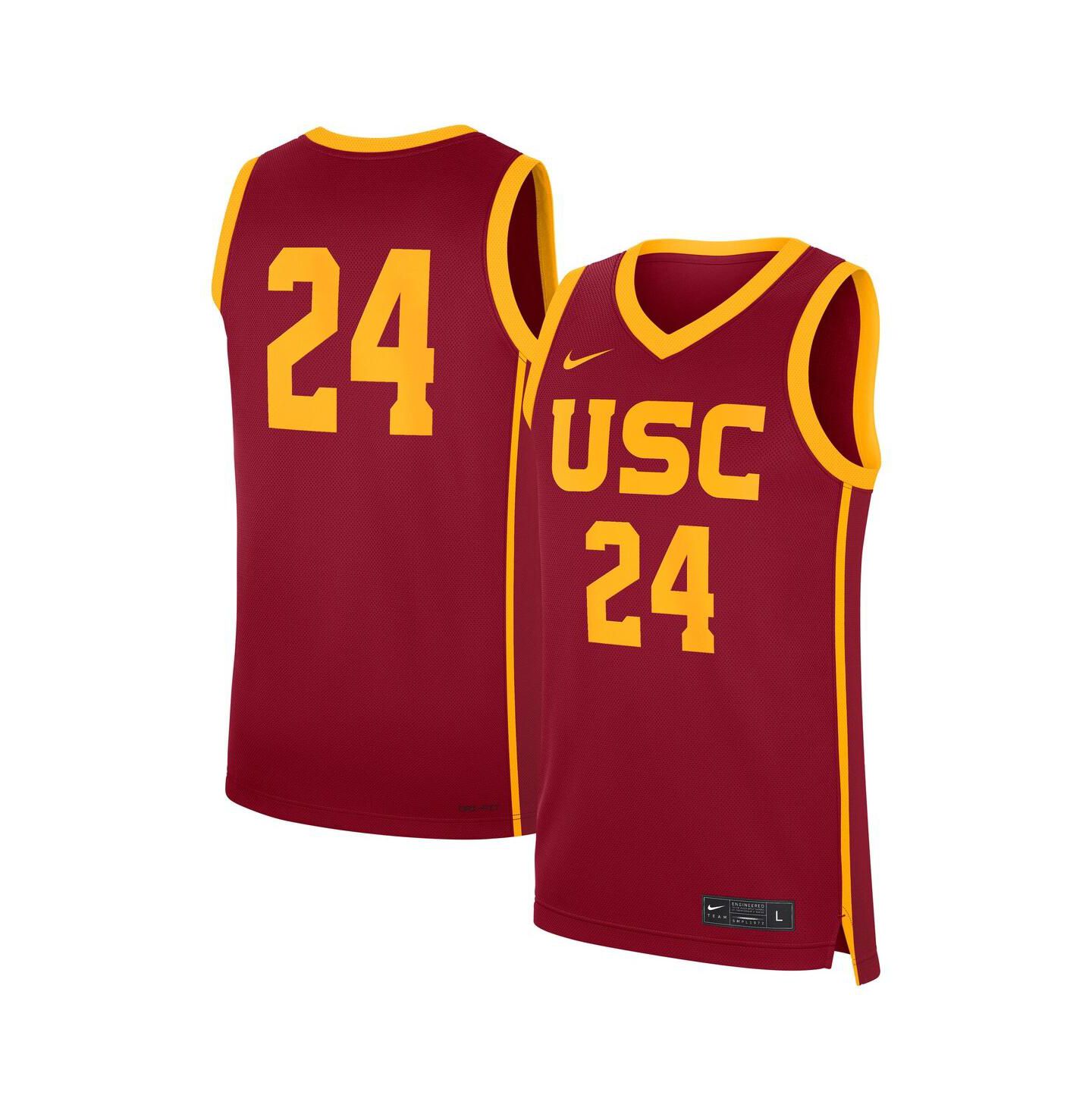 Мужской топ Nike 24 Cardinal USC Trojans Road Replica Jersey — фото 1