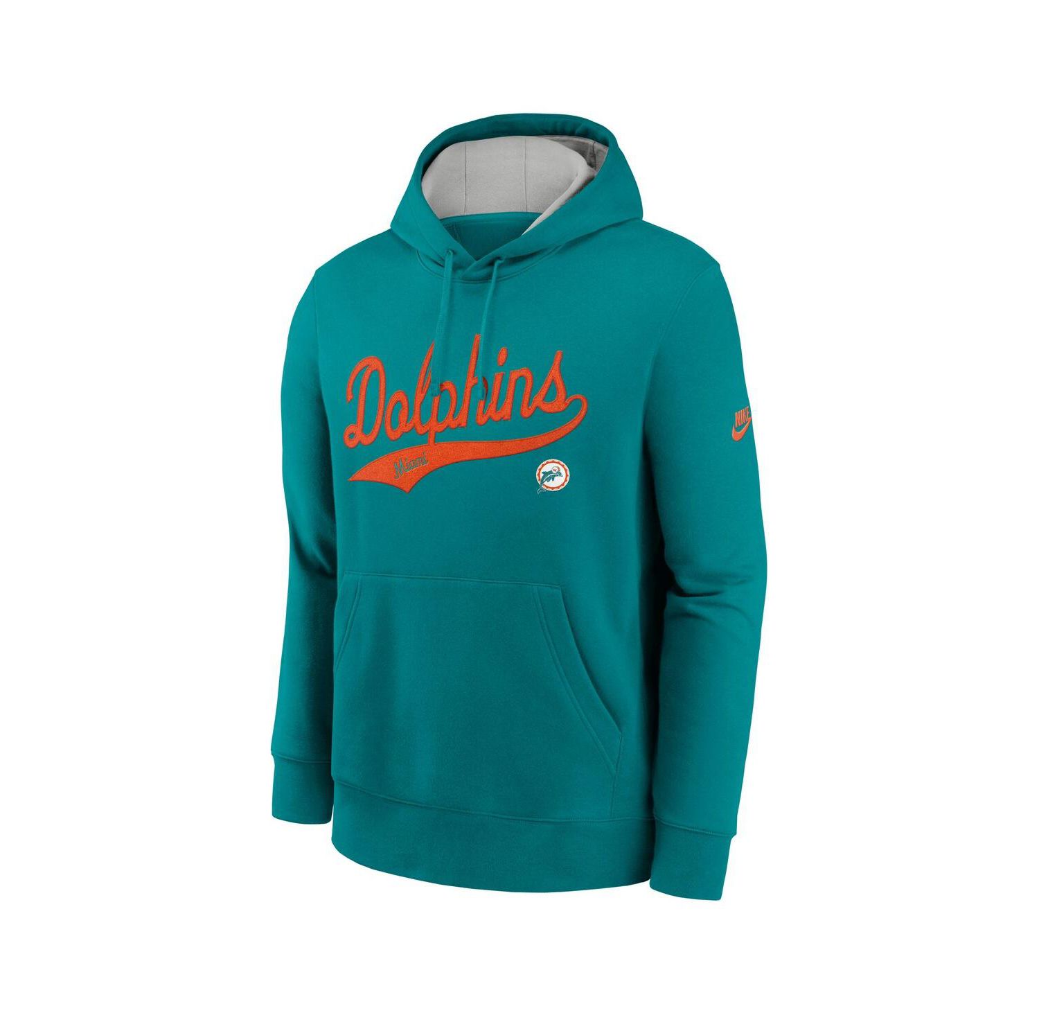 Men's Aqua Miami Dolphins Rewind Club Logo Pullover Hoodie