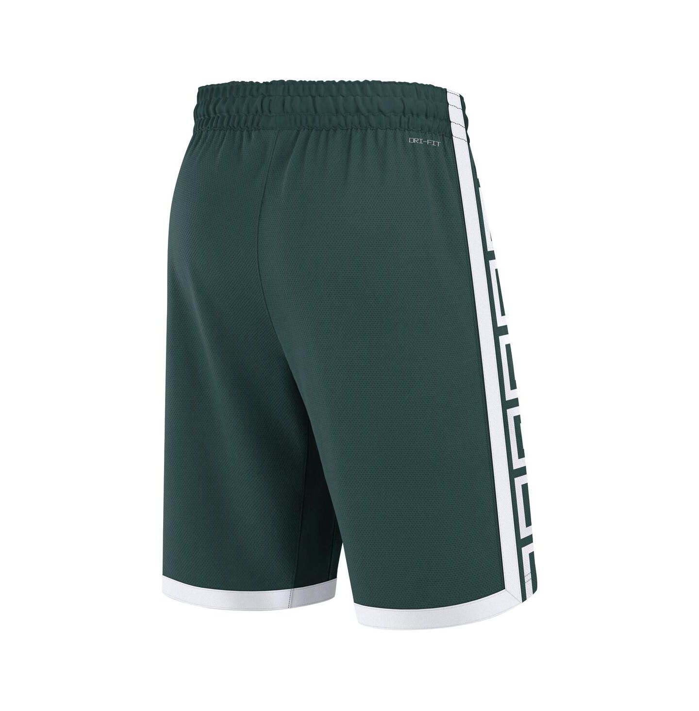 Мужские шорты Nike Green Michigan State Spartans Road Replica Performance Basketball — фото 2