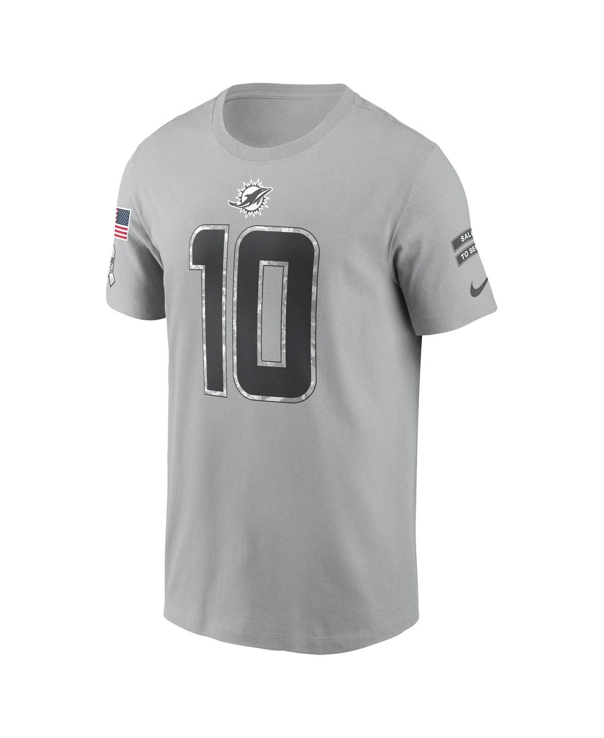 Nike Men's Tyreek Hill Gray Miami Dolphins 2024 Salute To Service Name Number T-shirt In Gray
