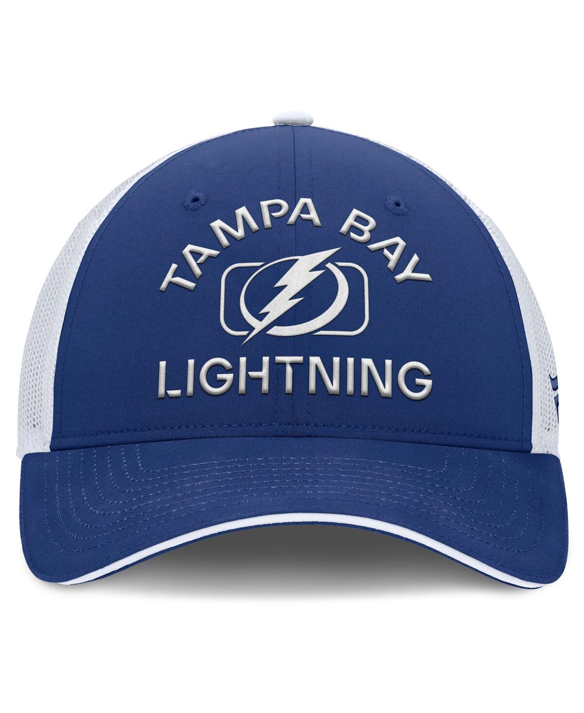 Fanatics Men's Blue/white Tampa Bay Lightning Authentic Pro Rink Trucker Hat In Blue,white
