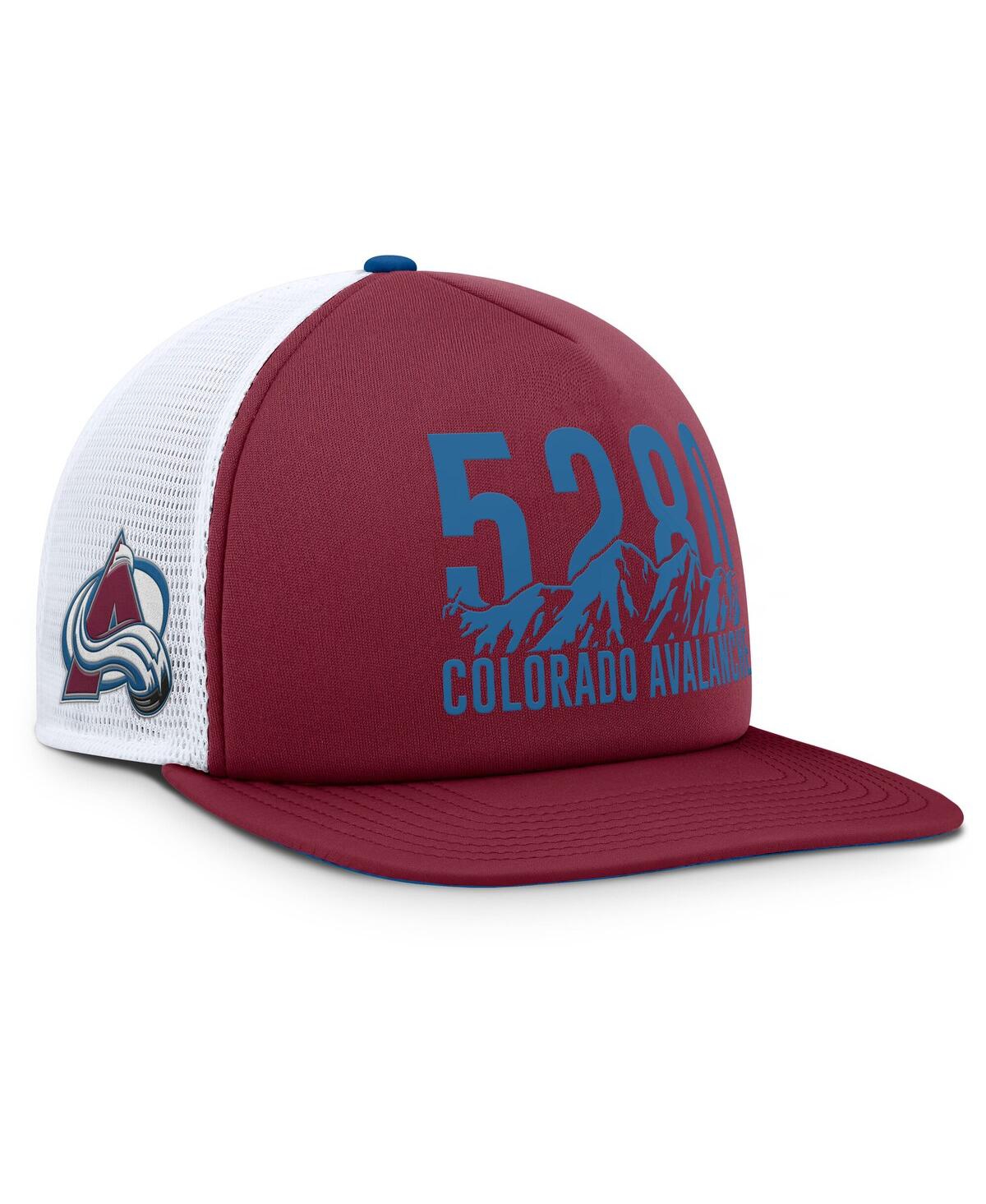 Fanatics Men's Burgundy/blue Colorado Avalanche Authentic Pro Hometown Rink Foam Trucker Snapback Hat In Burgundy,blue