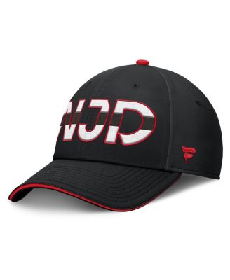 Men's Black/Red New Jersey Devils Authentic Pro Rink Team Code Flex Hat