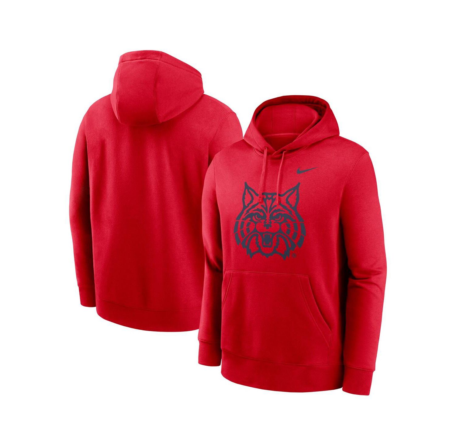 Men's Red Arizona Wildcats Primetime Alternate Logo Club Fleece Pullover Hoodie