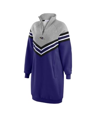 Women's Purple/Heather Gray Baltimore Ravens Chevron Stripe Dress