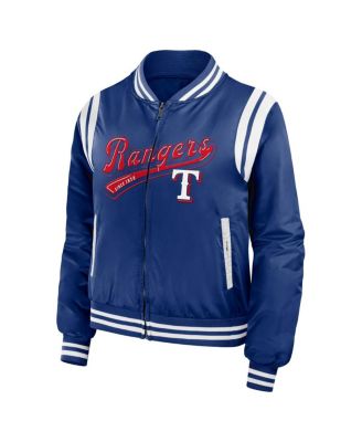 Women's Royal Texas Rangers Football Bomber Jacket