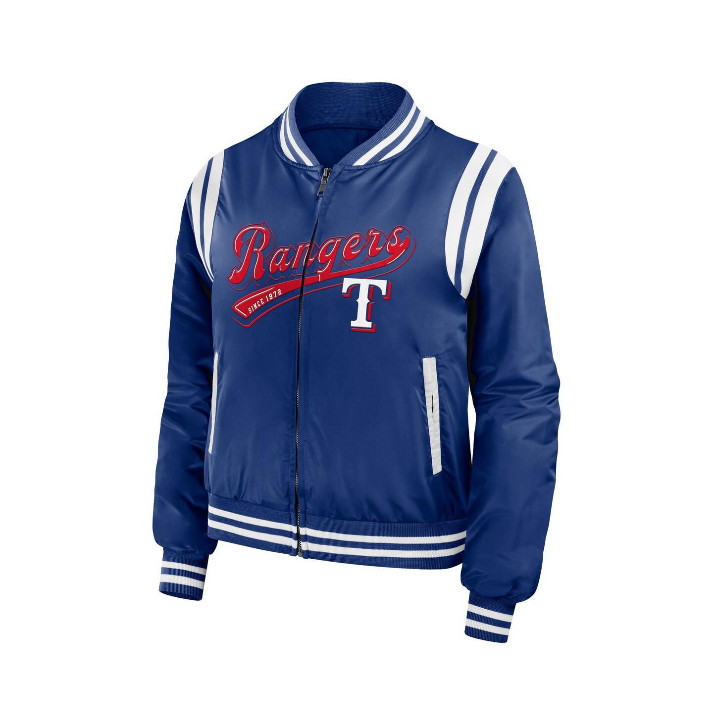 Женская куртка WEAR by Erin Andrews Royal Texas Rangers Football Bomber — фото 3