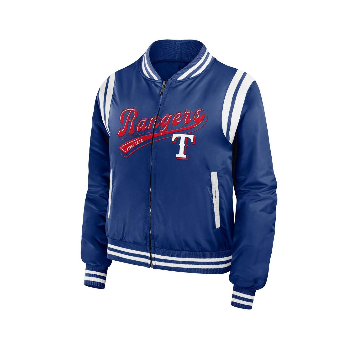 Women's Royal Texas Rangers Football Bomber Jacket