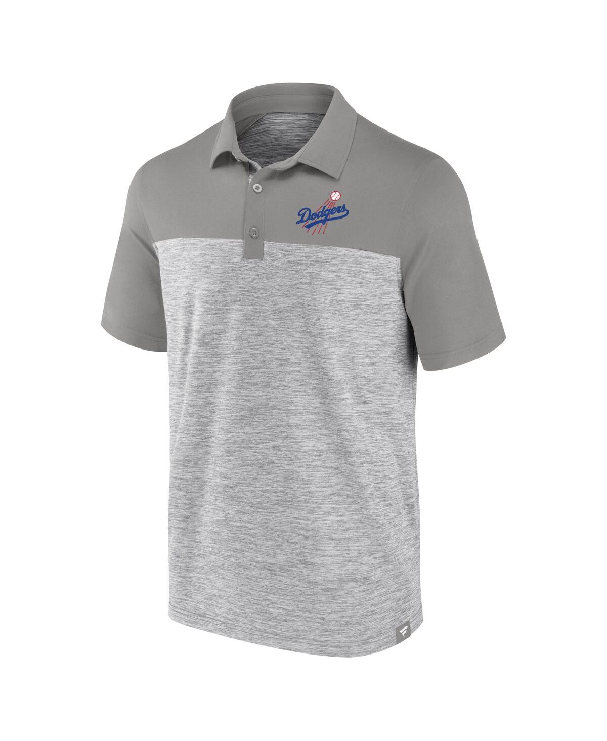 Fanatics Men's Heather Gray Los Angeles Dodgers True Classics Avid Fan Brushed Polo In Heather Gray