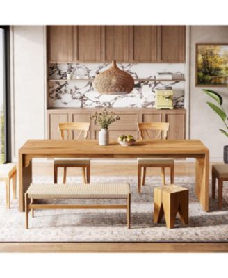 78-Inch Dining Table for 6-8, Modern Rectangular Dining Room Table, Large Long Kitchen Dining Table with Sturdy Base, Wood Dinner Table