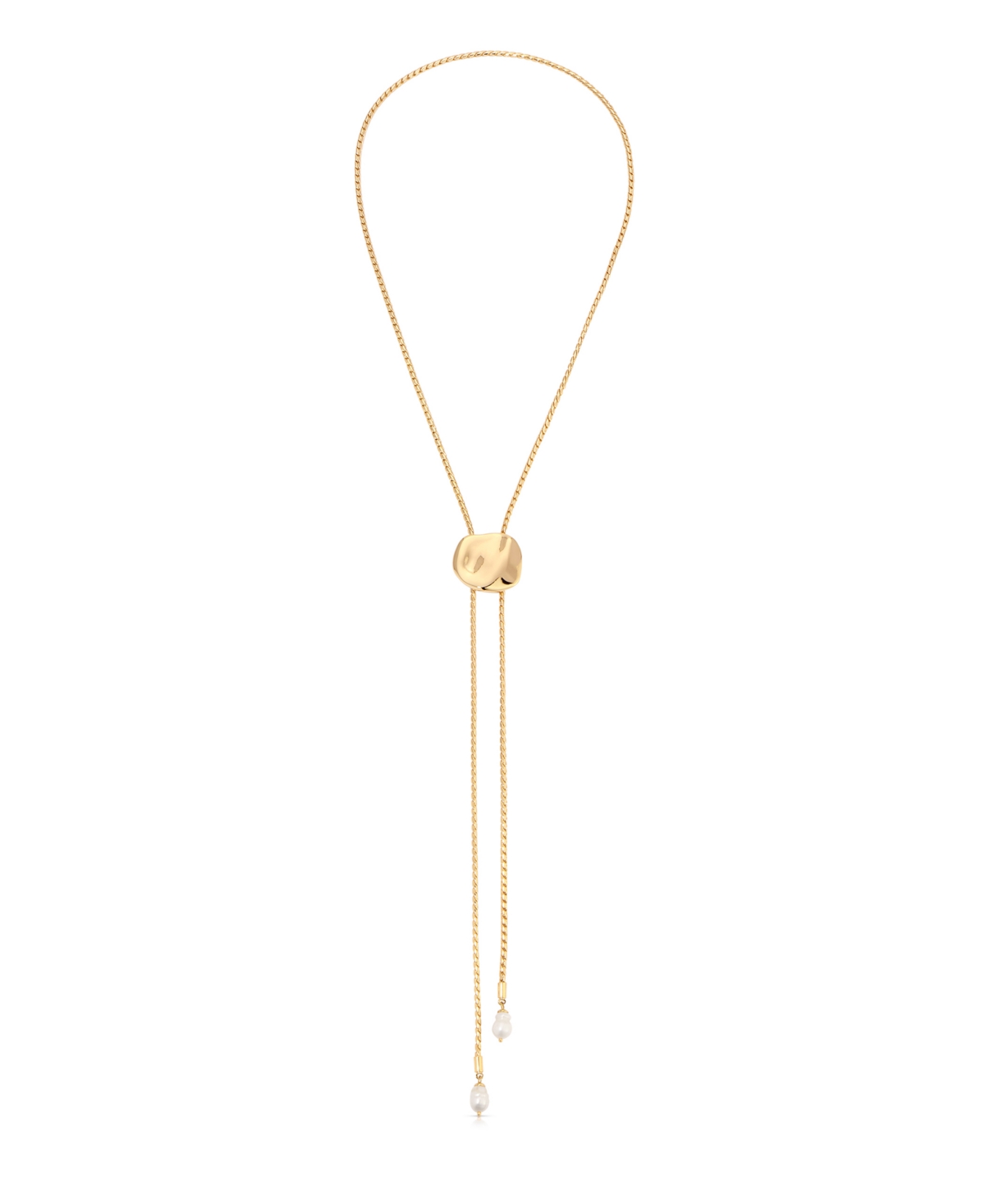 Ettika Liquit Luxe Faux Pearl Bolo Necklace In Gold