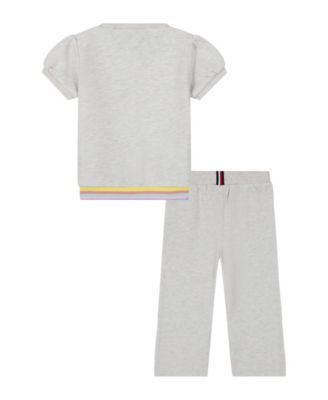 Baby Girl 2-Piece Glitter Logo Top and Wide Leg Pant
