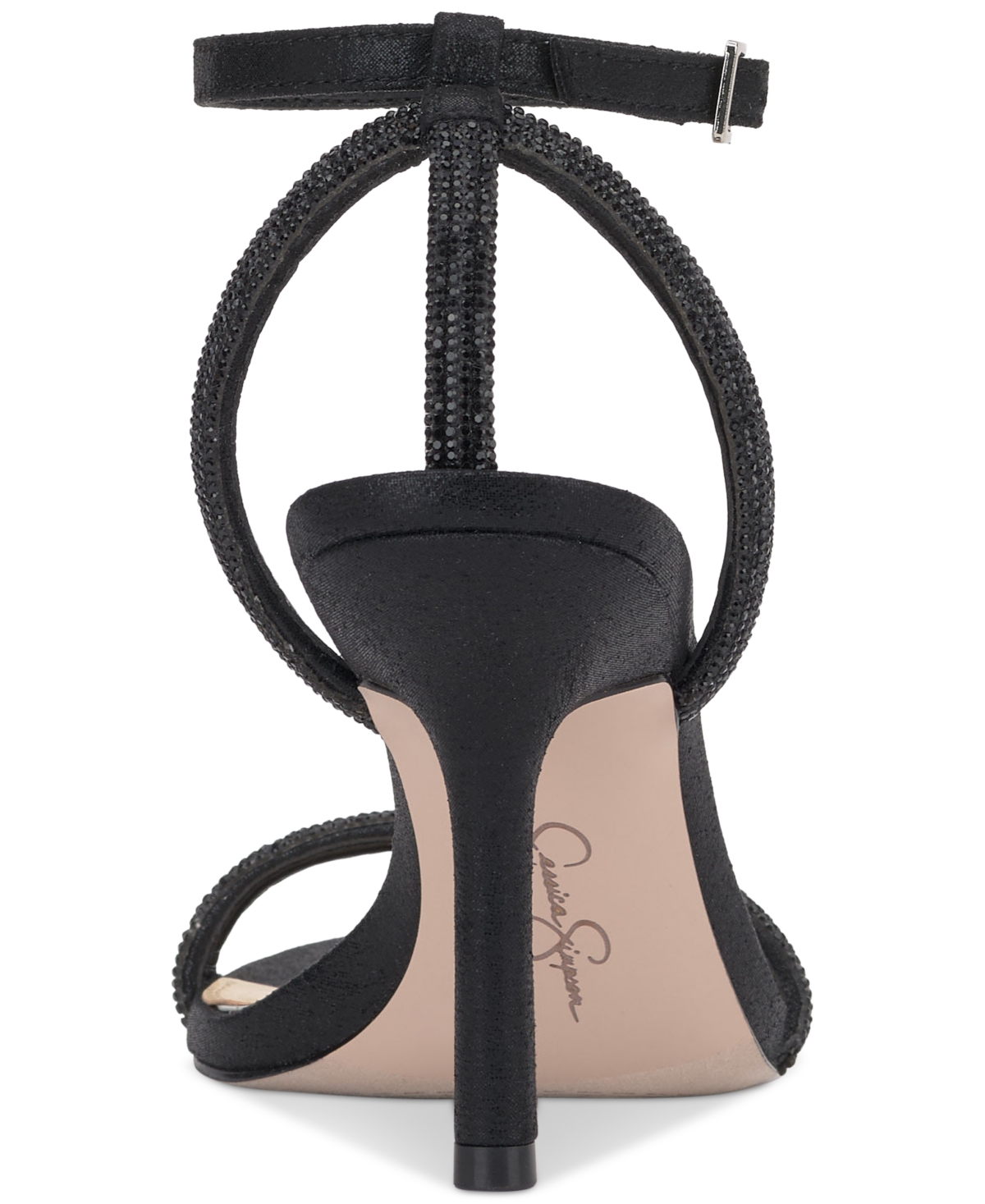 Jessica Simpson Women's Baharia Ankle-strap Dress Sandals In Black Rhinestone