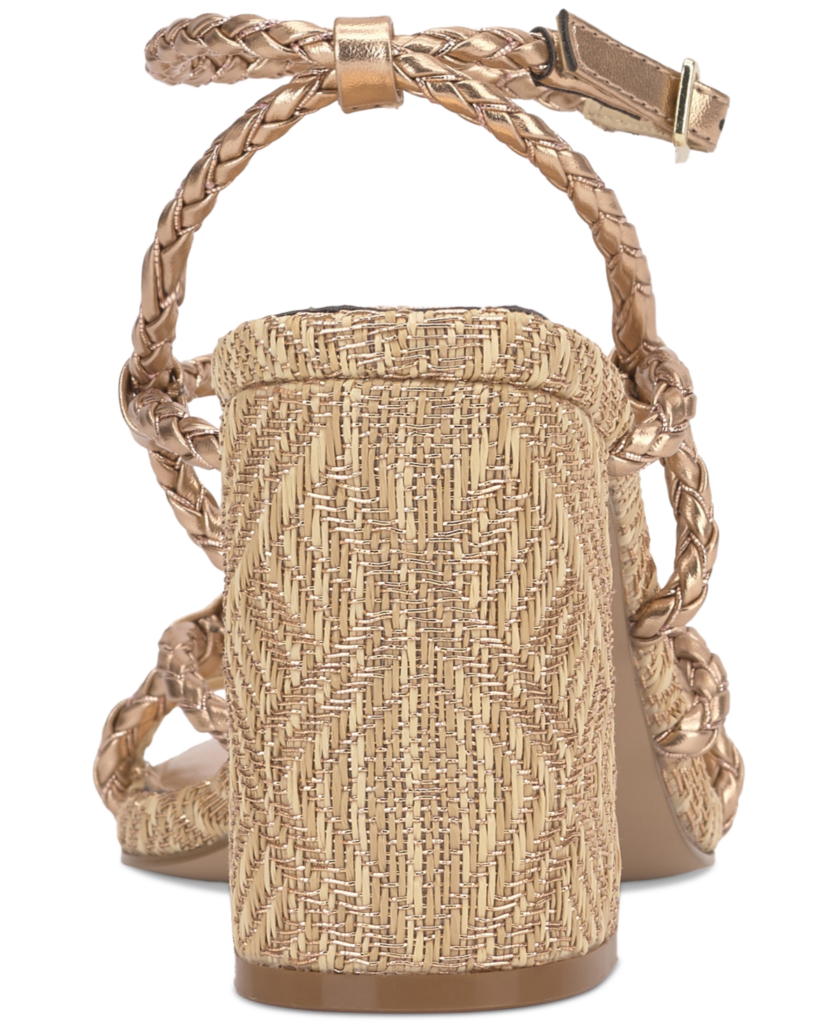 Shop Jessica Simpson Women's Azimma Block-heel Strappy Rope Sandals In Light Brass