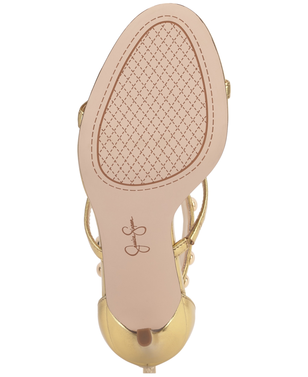 Jessica Simpson Women's Juniya T-strap Studded Stiletto Sandals In Gold