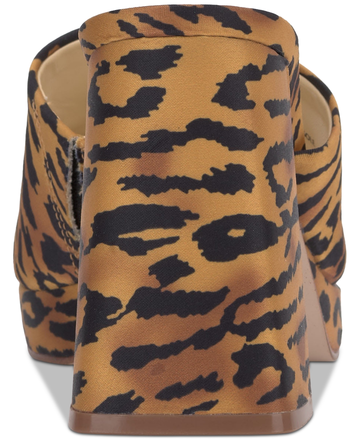 Jessica Simpson Women's Kameena Block-heel Slip-on Sandals In Natural Leopard Satin