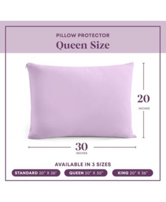 100% Cotton Queen Size Pillow Protector with Zipper  - (2 Pack)