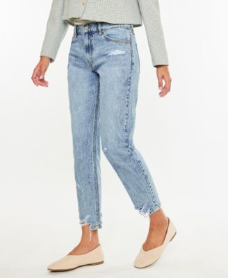 Женские джинсы Mom с высокой посадкой по щиколотку от Kancan