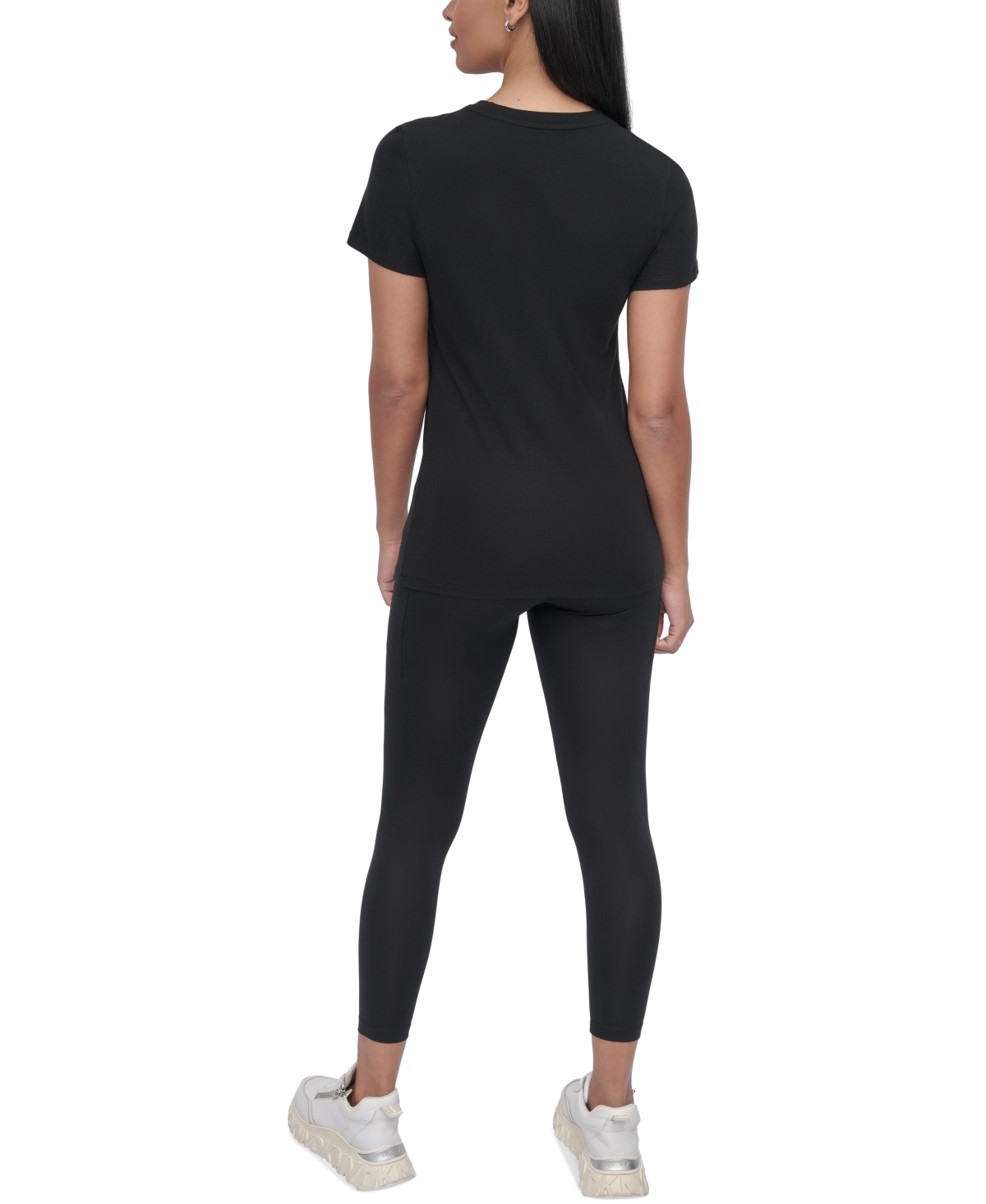 Dkny Sport Women's Ombre Outline-logo Crewneck T-shirt