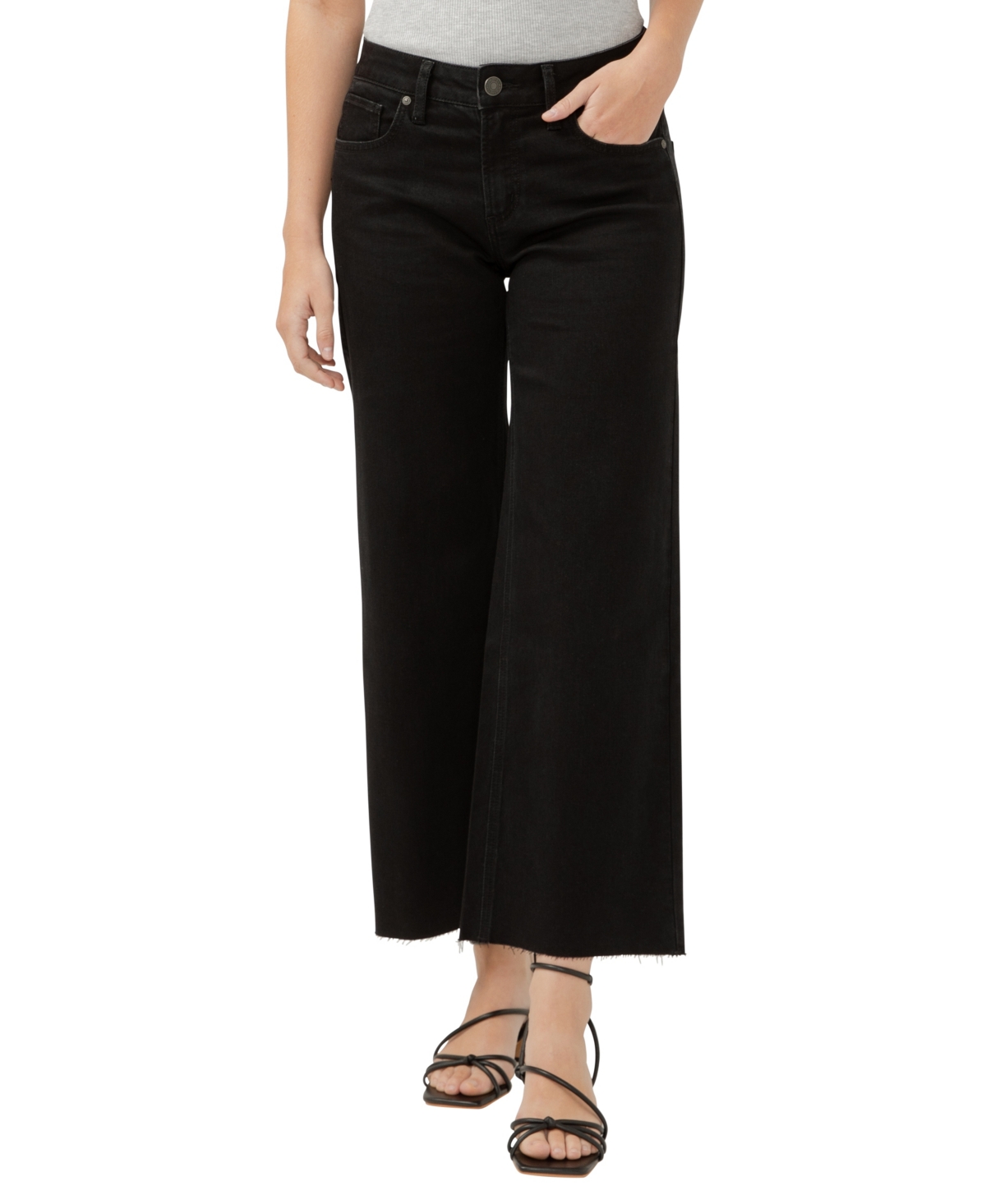 Shop Silver Jeans Co. Women's Suki Mid Rise Curvy Fit Wide Leg Jeans In Black