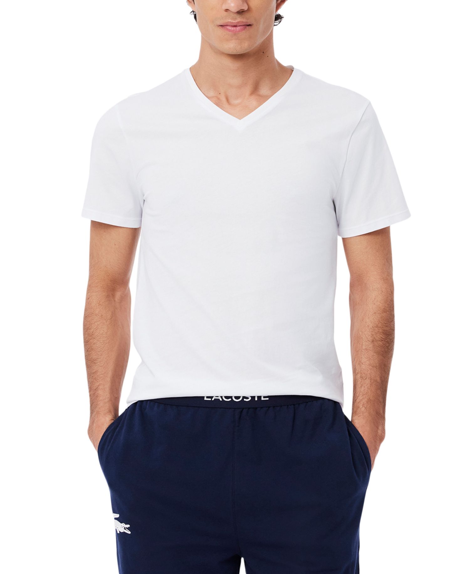Men's Slim Fit V-Neck Cotton Undershirts, 5-Pack