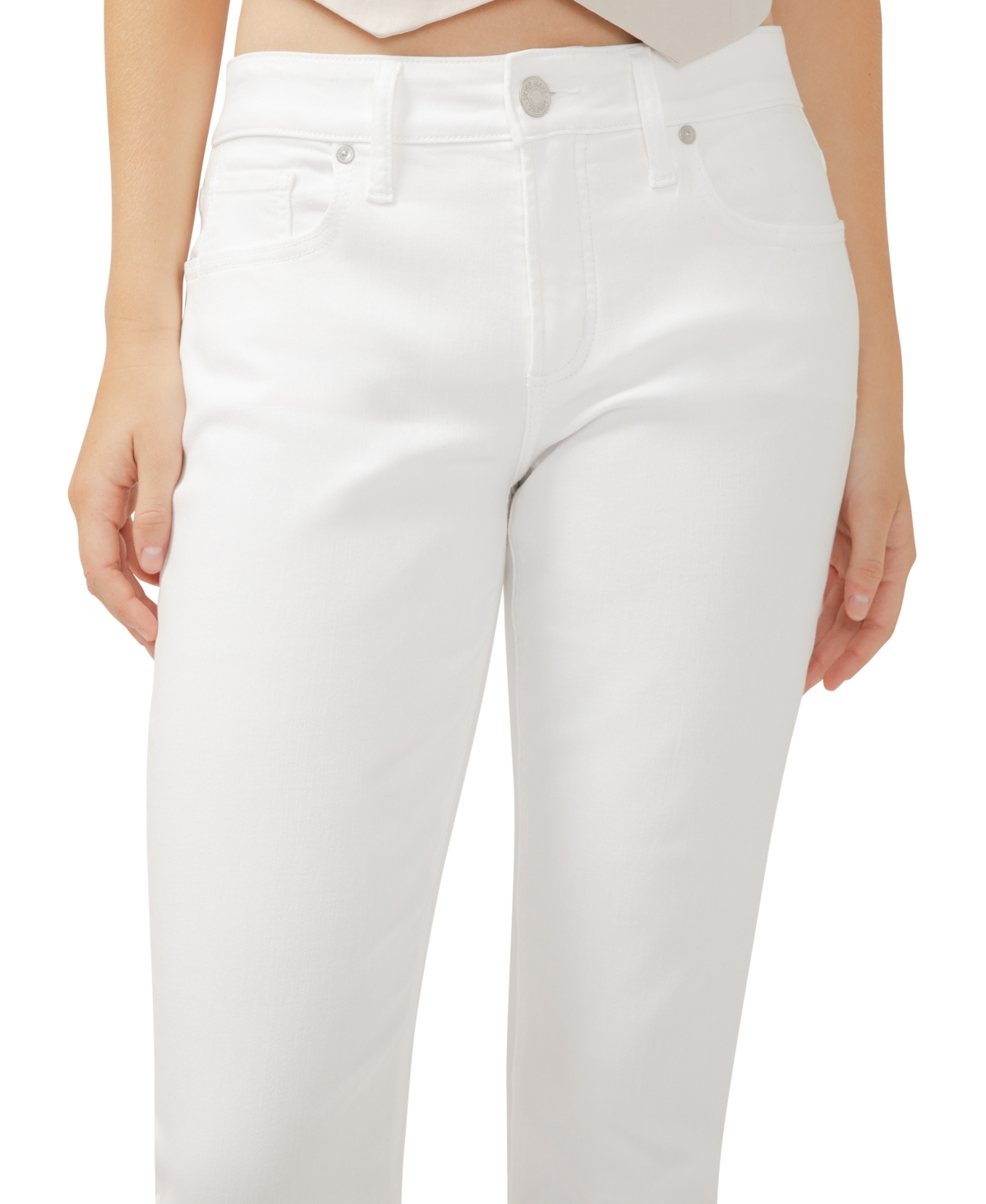 SILVER JEANS CO. WOMEN'S BOYFRIEND MID RISE SLIM LEG LUXE STRETCH JEANS 
