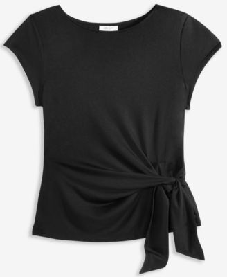 Women's Side-Tie Short-Sleeve Top, Exclusively at Macy's