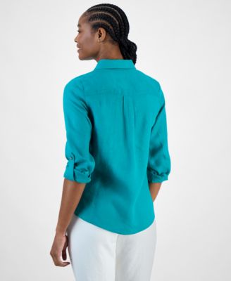 Женская рубашка Charter Club из 100% льна, созданная для Macy's