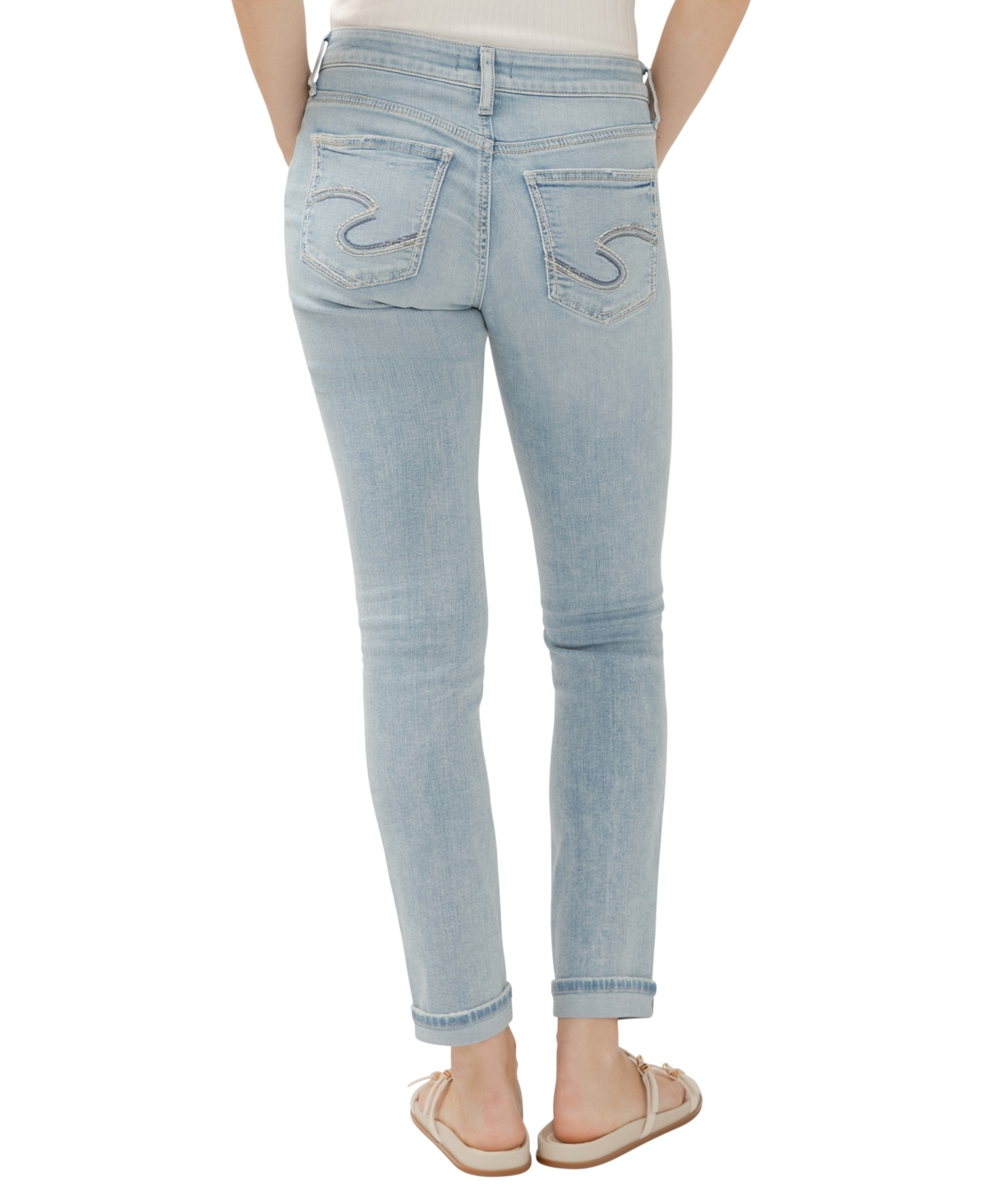 Silver Jeans Co. Women's Girlfriend Mid Rise Slim Leg Jeans In Indigo