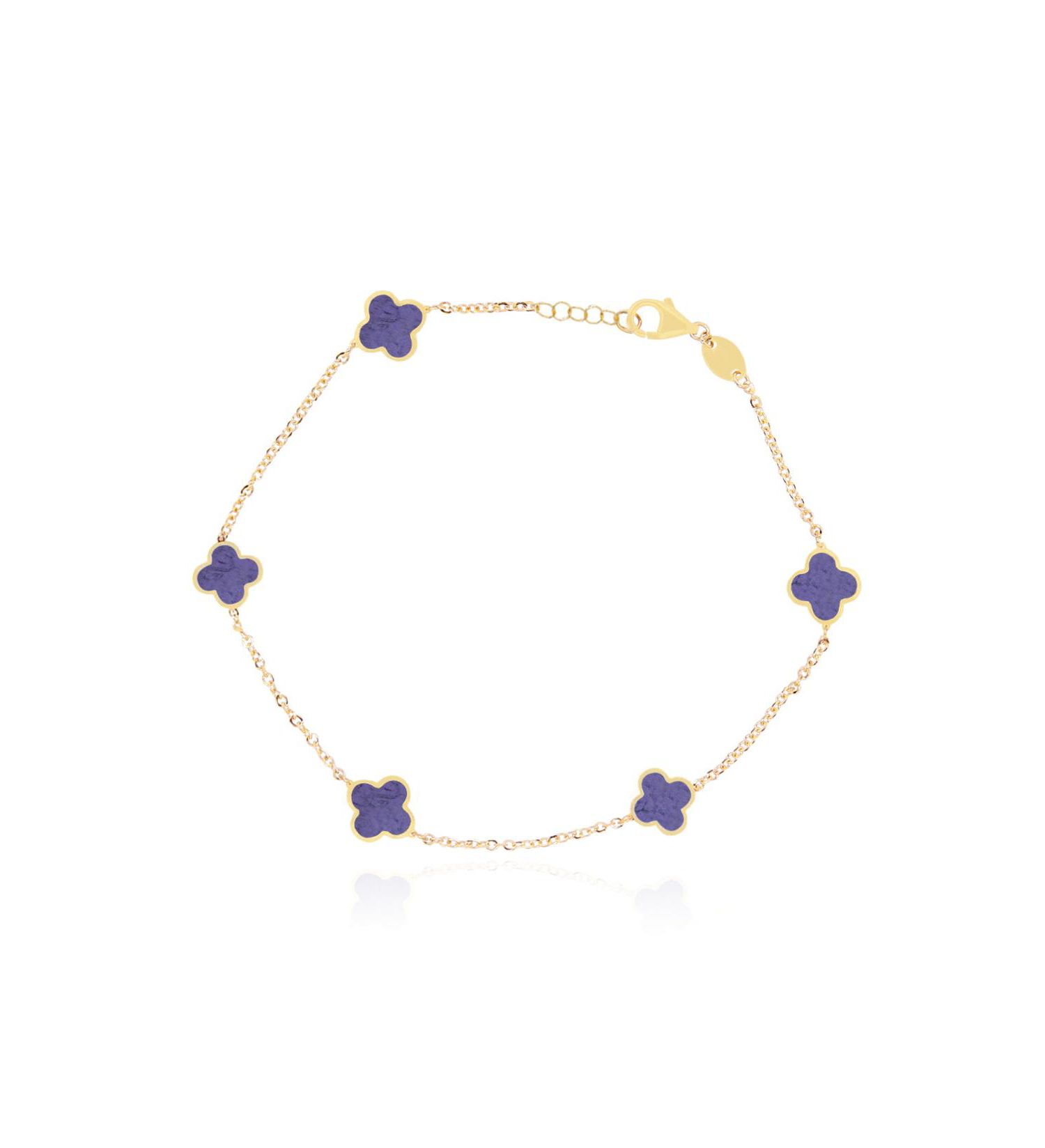 Mini Amethyst Clover Bracelet