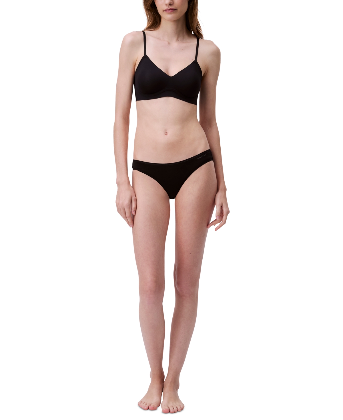 Calvin Klein Bonded Flex Lightly Lined Bralette In Black In Black