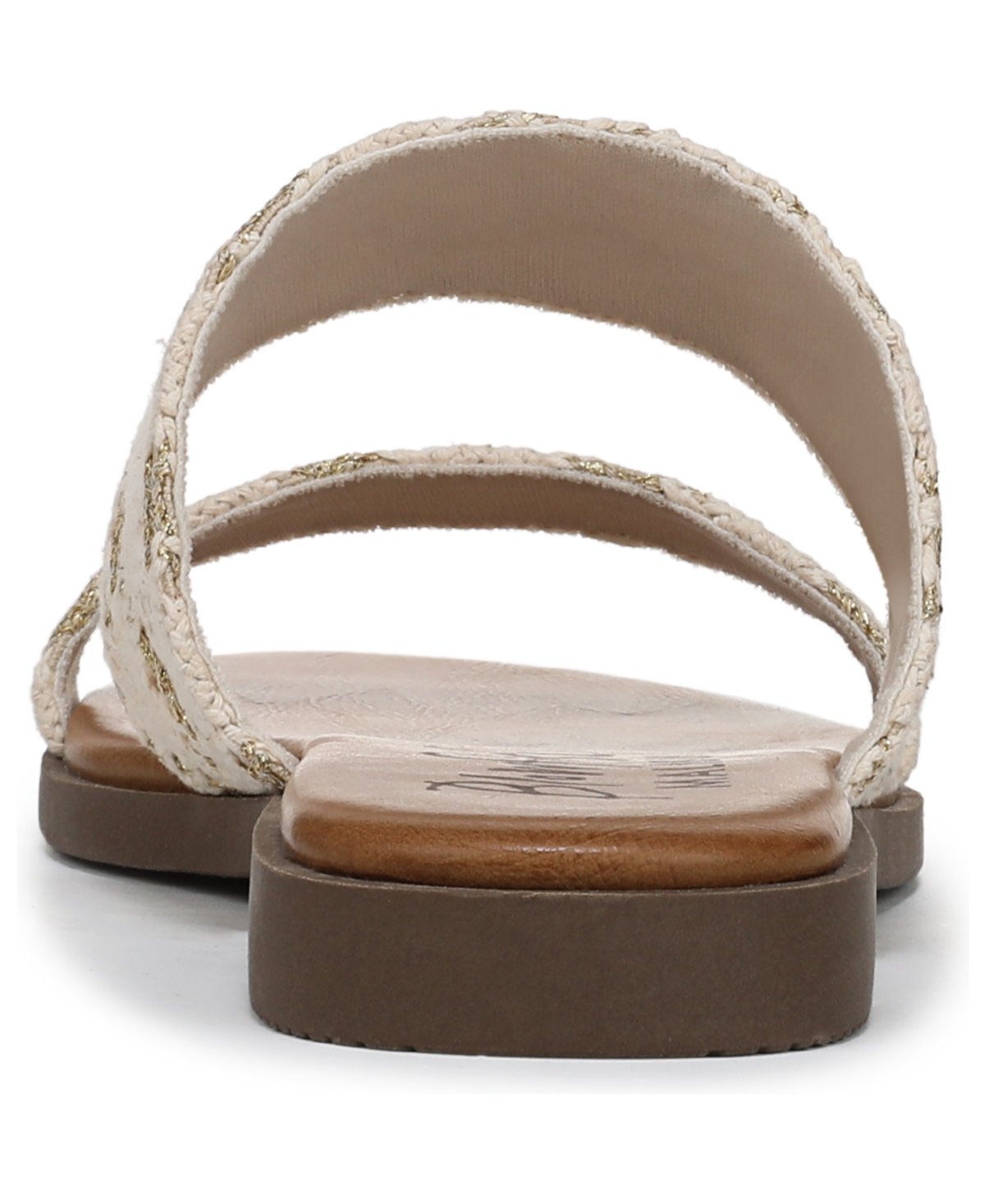 Shop Blowfish Malibu Women's Curtis 2 Slide Flat Sandals In Natural,gold Crochet Fabric