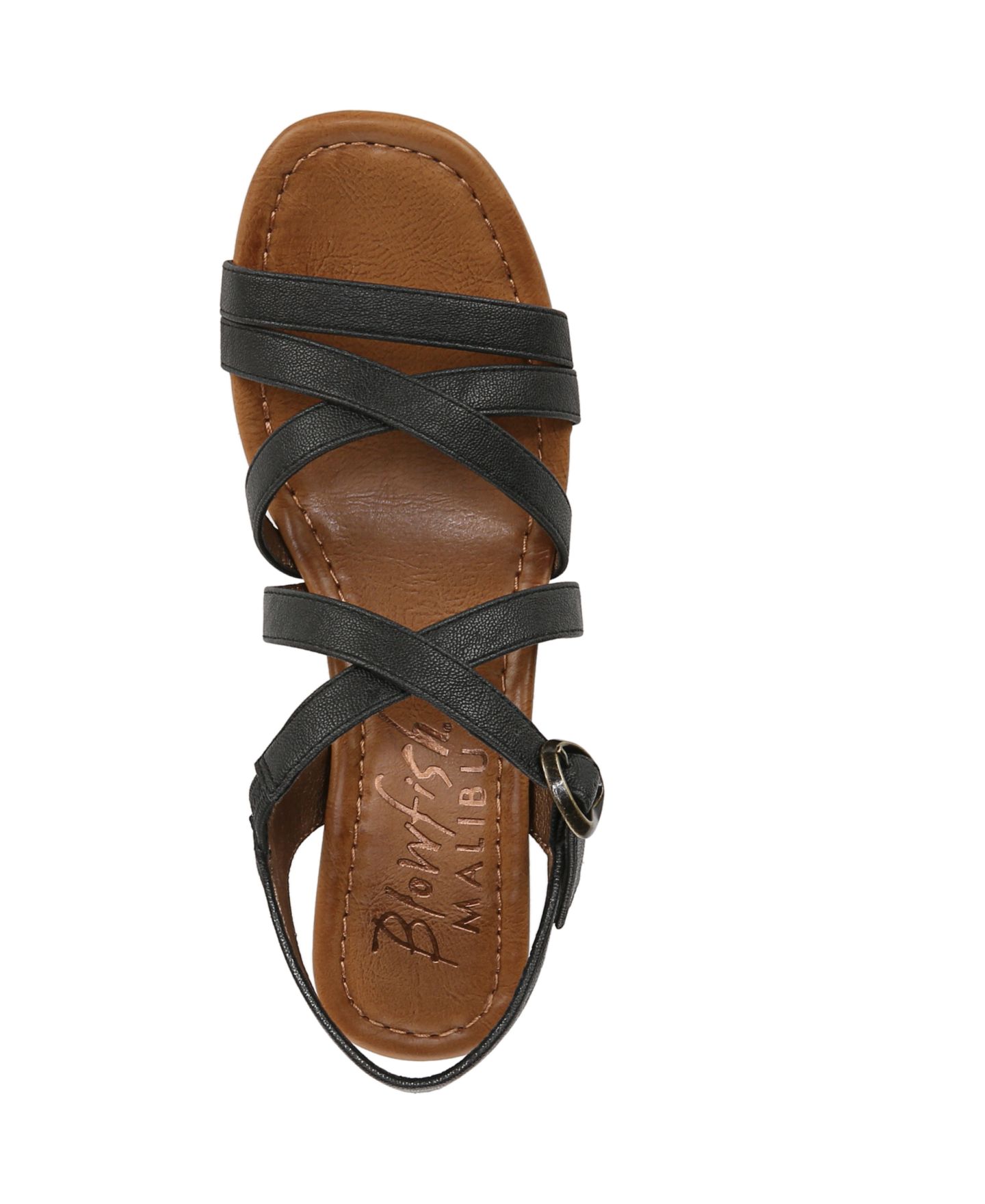 Женские сандалии Blowfish Malibu Aurora Open Square Toe Strappy Wedge, цвет: Чёрная искусственная кожа — фото 4