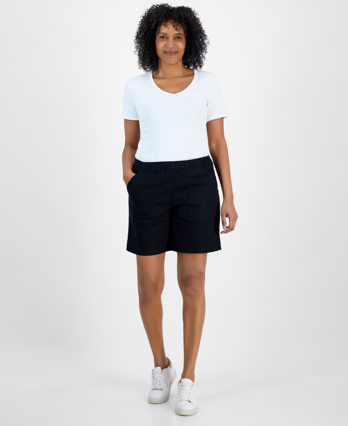 Style & Co Women's Mid-rise Pull-on Shorts, Regular & Petite, Exclusively At Macy's In Multi